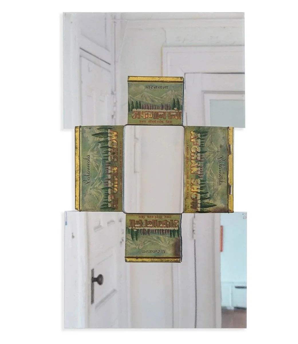  Health, Wealth, Self,   2021, Sculpture; Skin Lightening Tin with Mirror, 26.3 x 14.65 x 1.2 inches (ThisOnly) More information around the show this work was part of  can be found here.  ---  Swipe right for more images