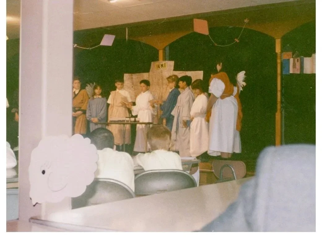 (1986) I attended catholic school starting from ages 5 through 18. I was othered from the start, since I was the only one that was not catholic or white. This photo, taken by my mother, is an example of my way of dealing with it. This was a play arou