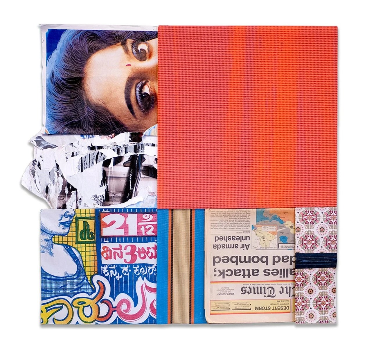  Compartmentalize,   (Series), 2016, Assemblage; Paper, Found Objects, Yoga Mat, Dry Wall, 36 x 36 x 2 inches
