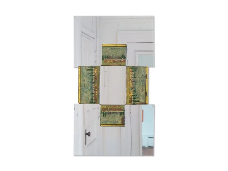  Health, Wealth, Self,   2021, Sculpture; Skin Lightening Tin with Mirror, 26.3 x 14.65 x 1.2 inches