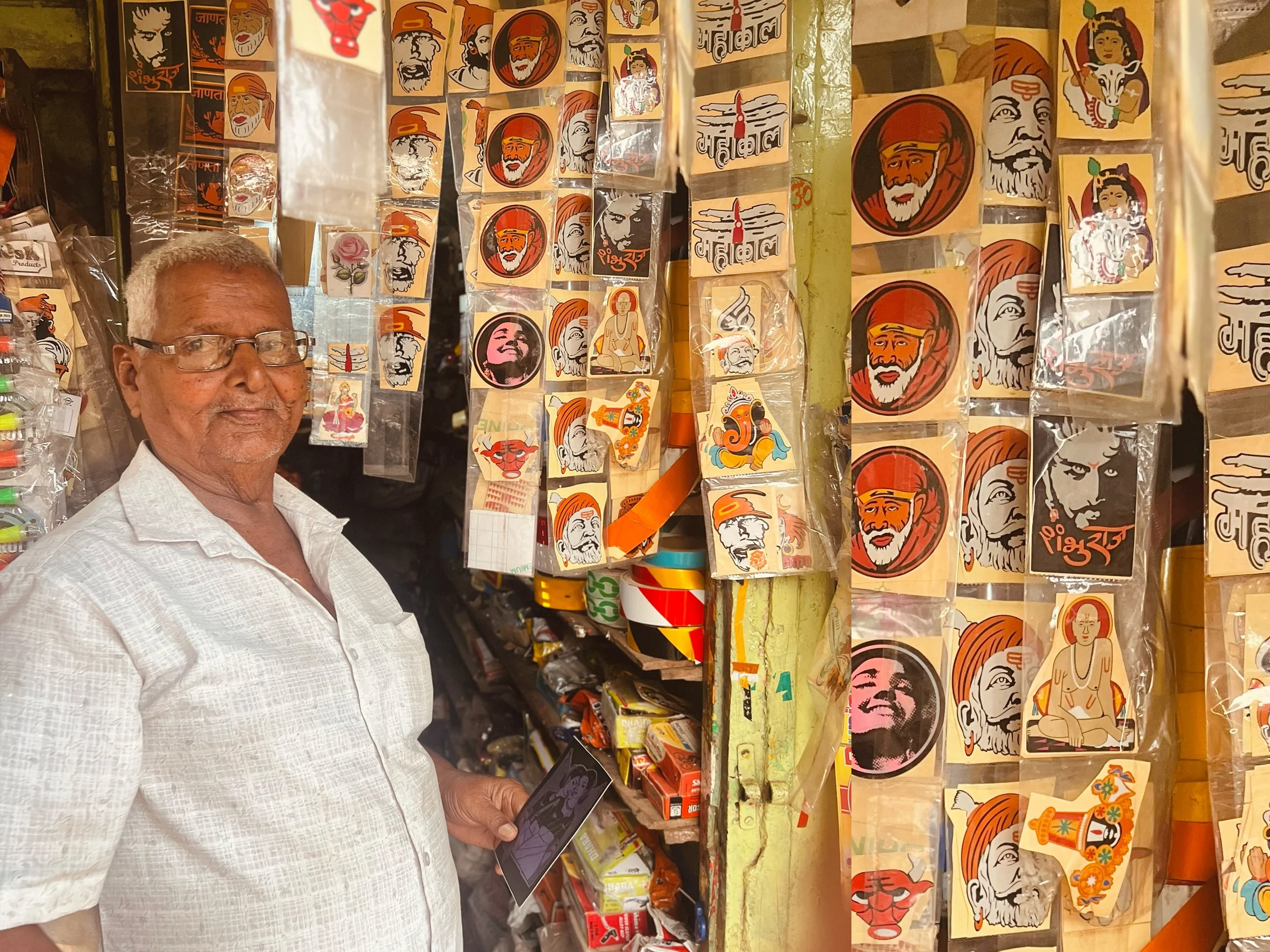 It was great to see the smile from the sticker vendor in Goa after I gifted him a stack of my stickers—and watched him start selling them.