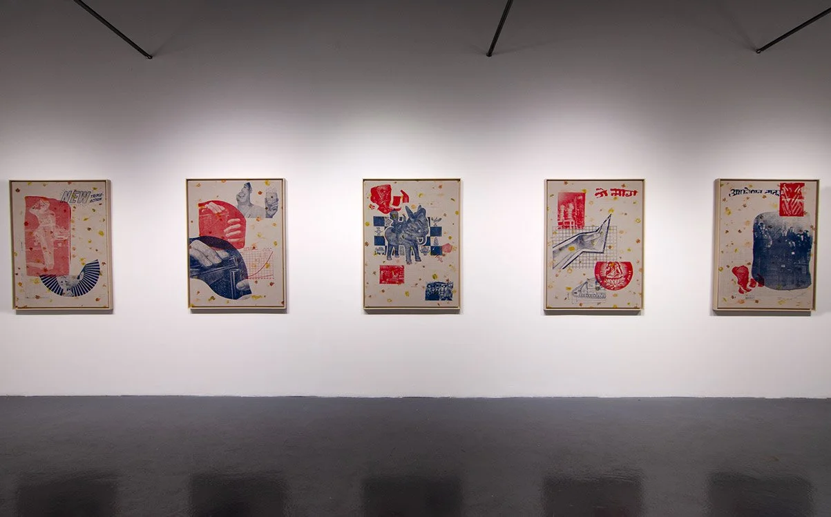 (2022)  National Origins Formula  (Series), Screen Prints on Eco-Printed Linen with Coreopsis and Marigolds, 38 x 50 inches (framed)
 Slide 
← 03 of 03 →