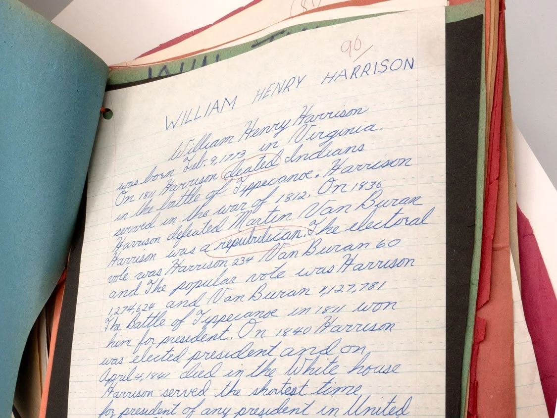 (1988)  Early Indoctrination . Book reports I was assigned to do in 4th grade on every US slave owner leader