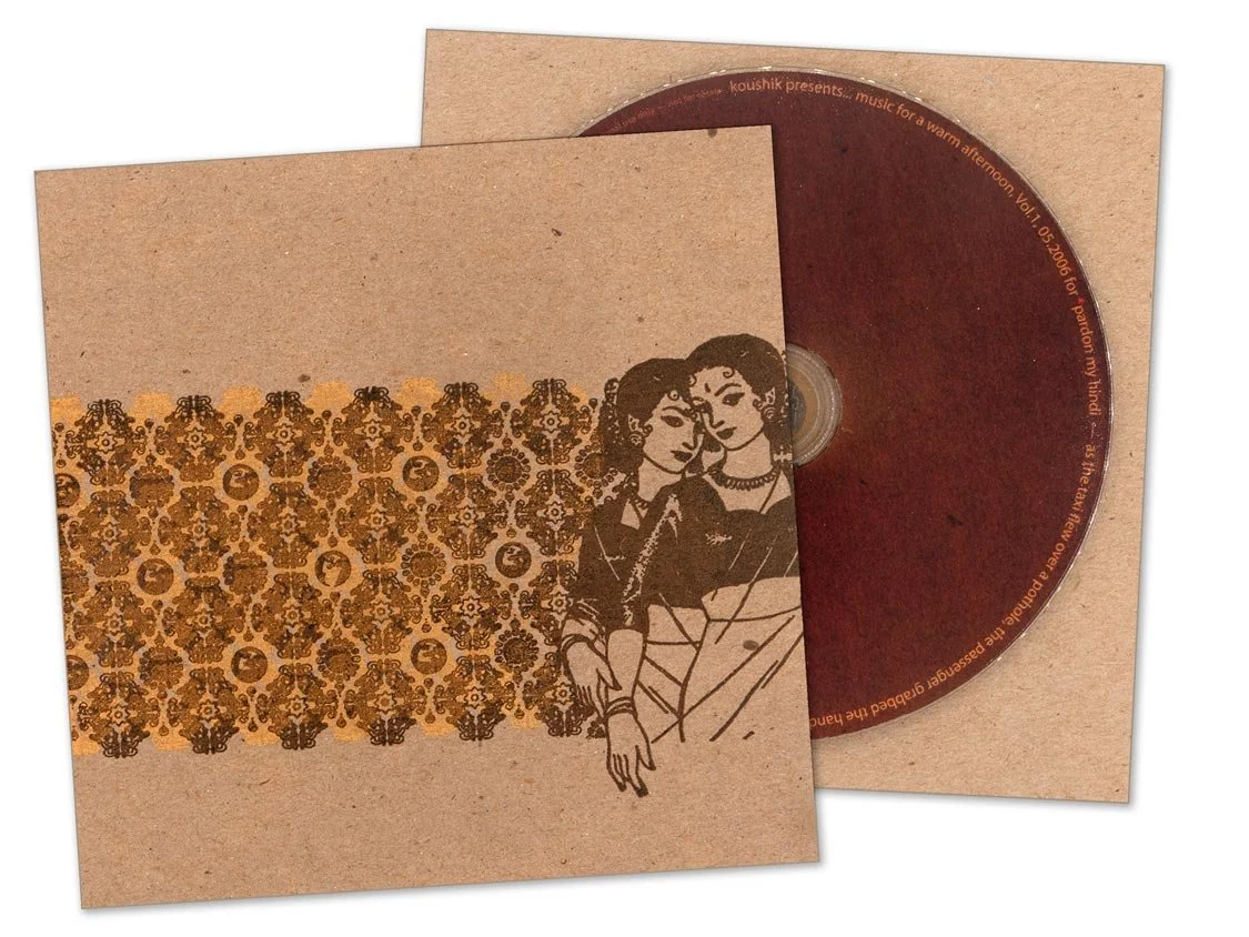 (2006)  Music For A Warm Afternoon, Vol. 1  Koushik (Stones Throw) Mix CD, hand screen printed on chip board, hand numbered, only 100 were created. Handed out at the function @ The Royal Bangladesh, NYC   Download Mixtape  ---  Swipe right for more i