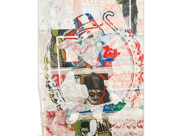  Washed  (Series), 2015-2018, Collage and Screenprint Ink on Found Lithographs