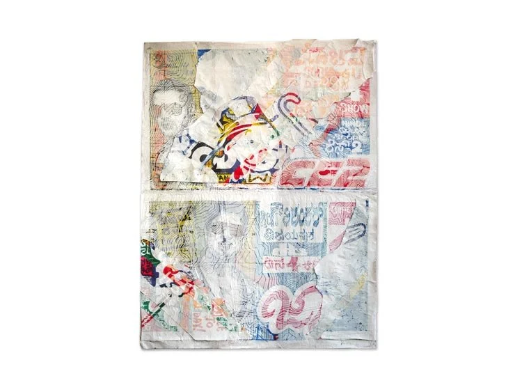Washed No.1 , 30" x 40", Collage and Silkscreen on found lithographs