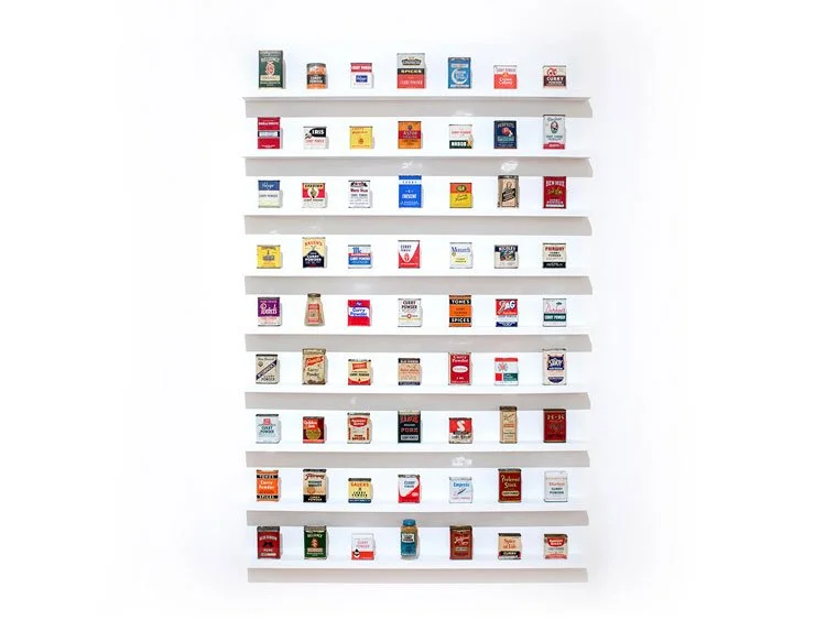  I Don't Taste Spice,  2023, Found Objects and Wood, 50 x 43 x 2.5 inches