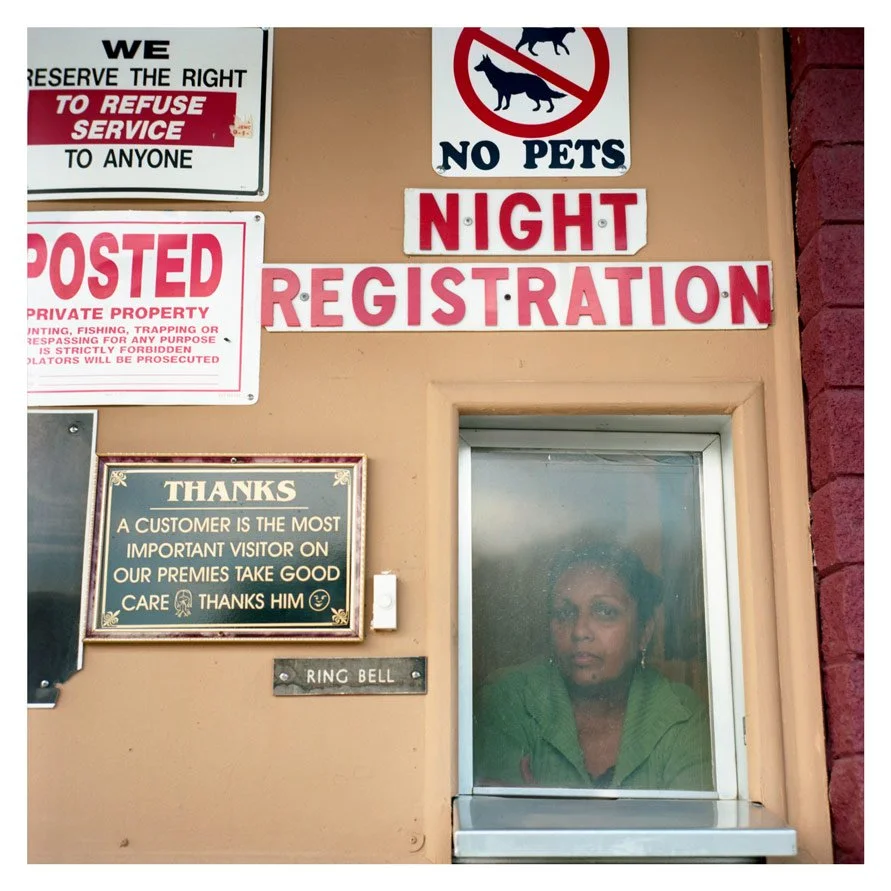  The Arch Motel Project,  2005-present, Medium-Format Photograph, 36 x 36 inches. Worked with photographer Mark Hewko on these three.
