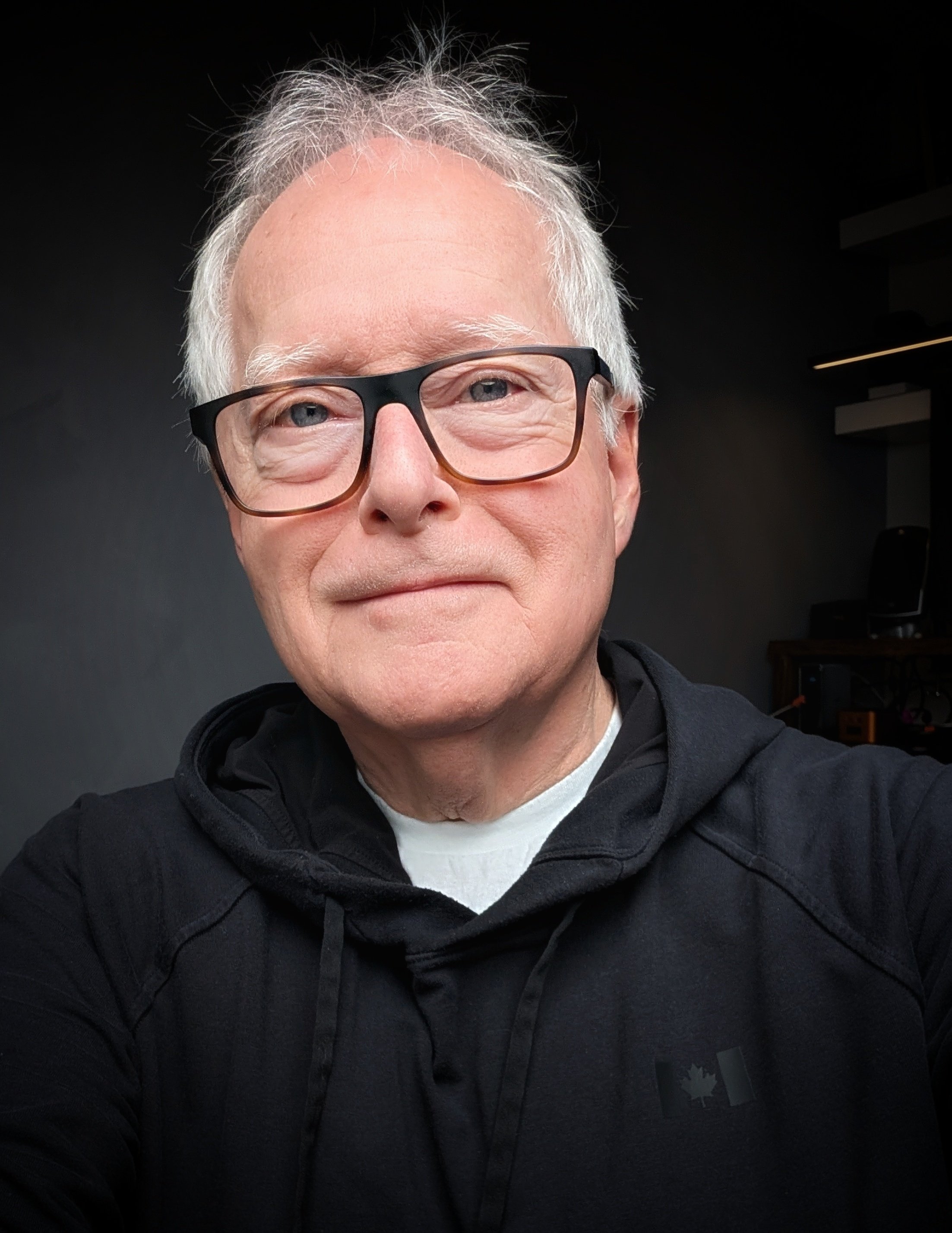 Geoff Edwards looks happy to be here.