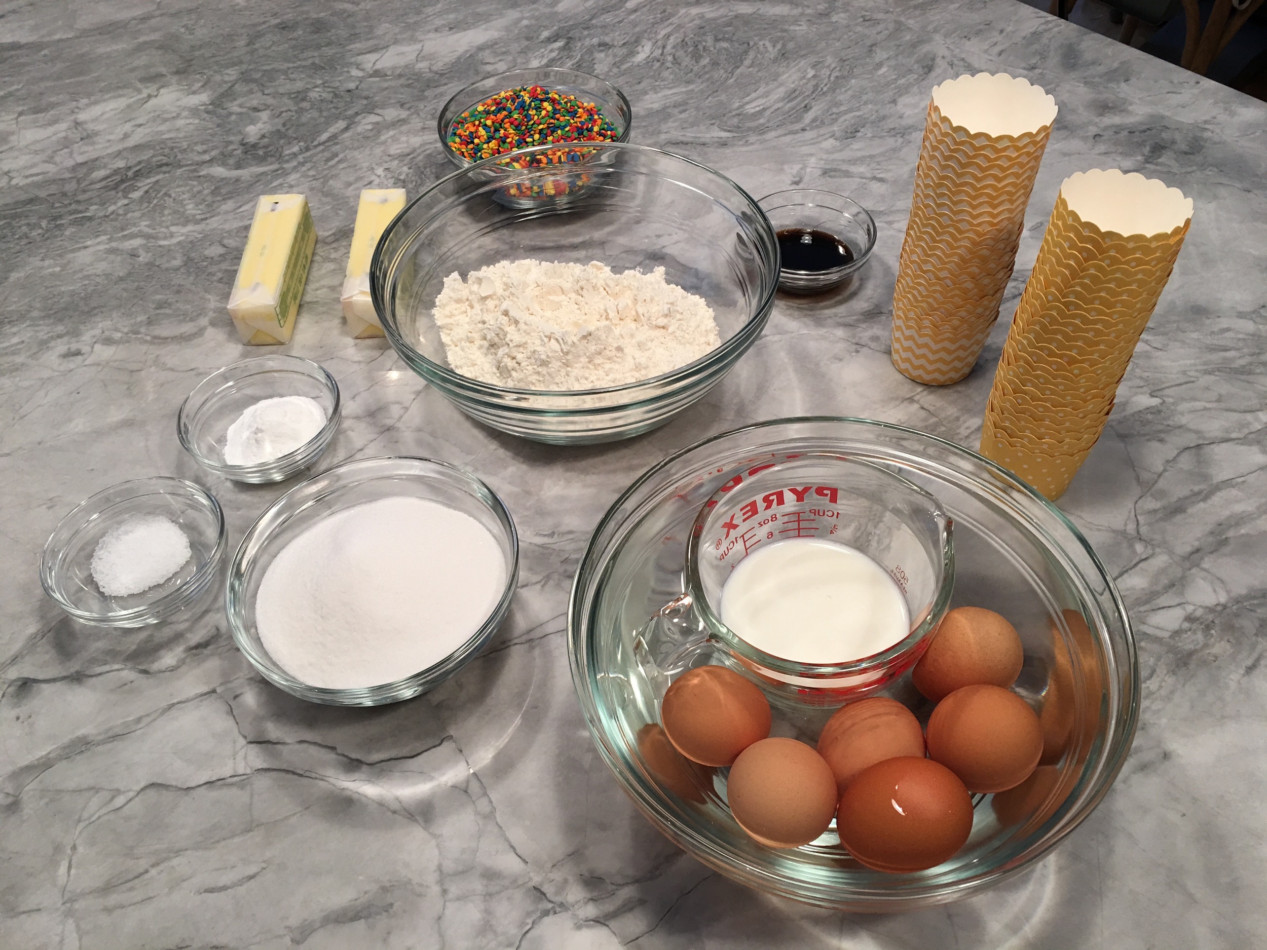 Confetti cupcake ingredients