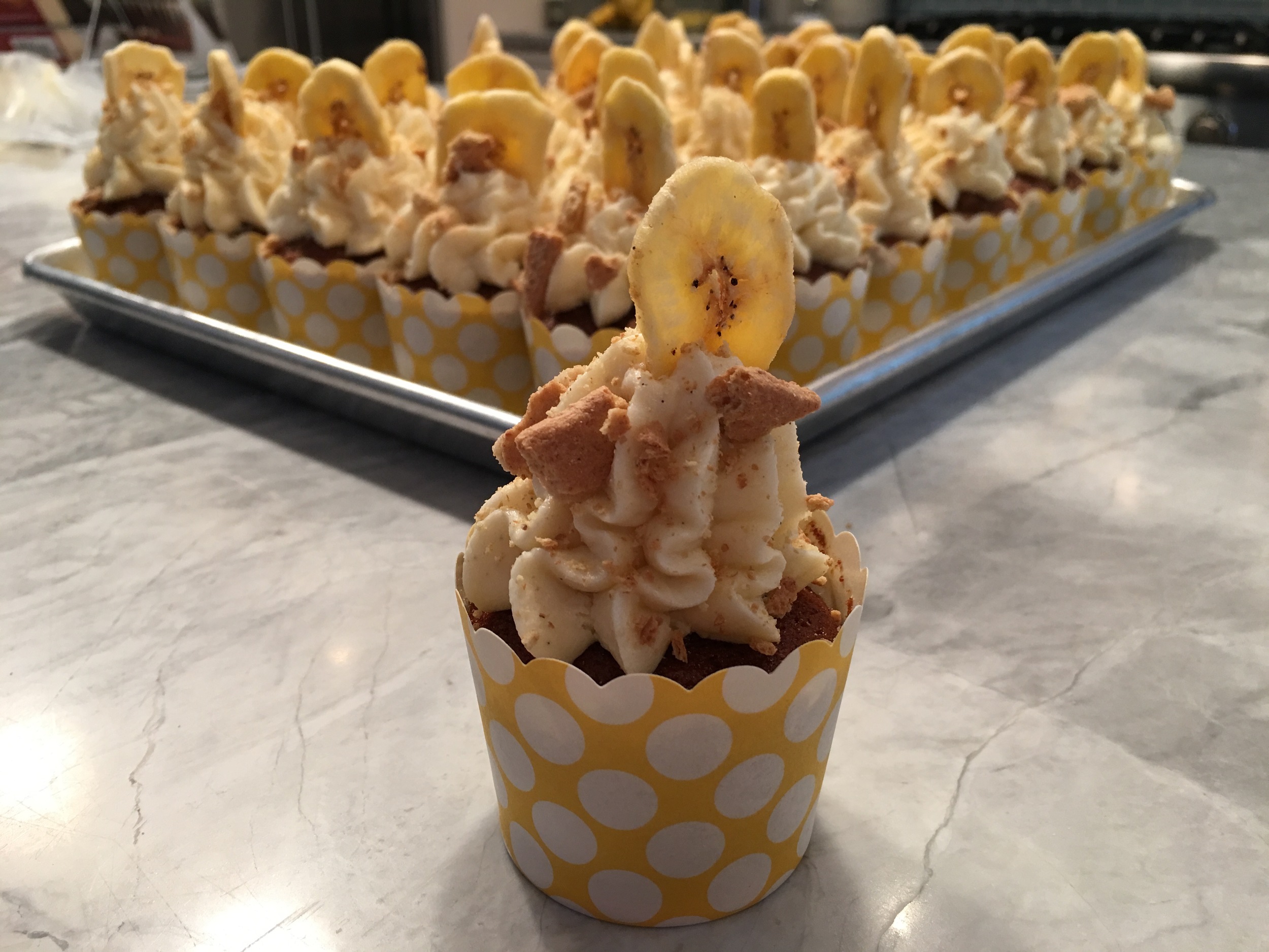 Banana cream pie cupcake.