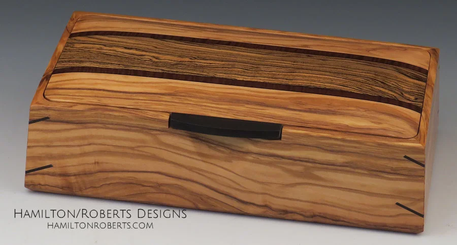 Olivewood with Bocote and Cambia Maple Box