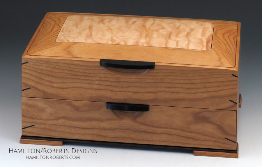quilted maple cherry wood box
