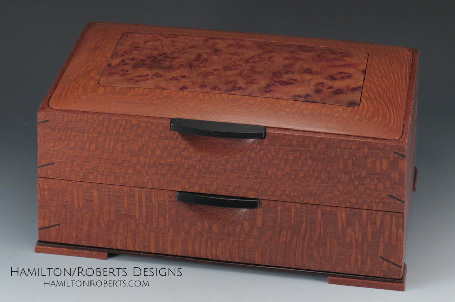 Camphor Burl in Leopardwood wooden box