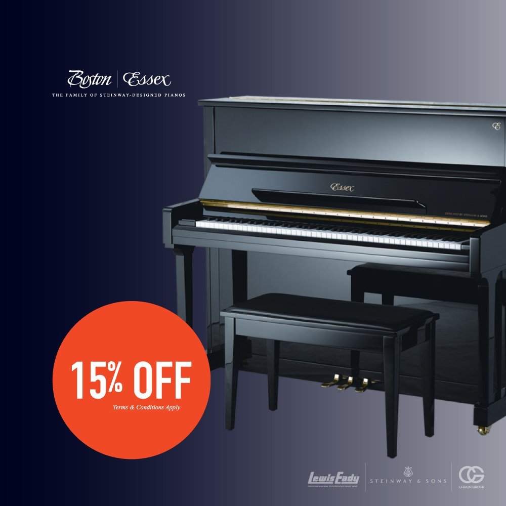 PIANO SALE EXTENDED 15 off Steinwaydesigned Boston & Essex Pianos