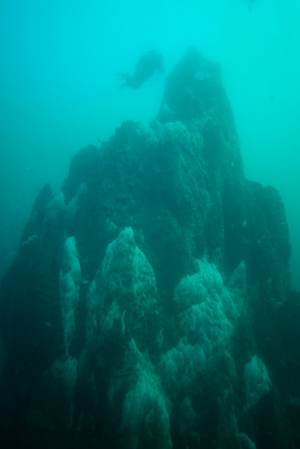 Hydrothermal chimneys at Ystavík in Eyjafjörður called Ystuvíkurstrýtur © Erlendur Bogason 