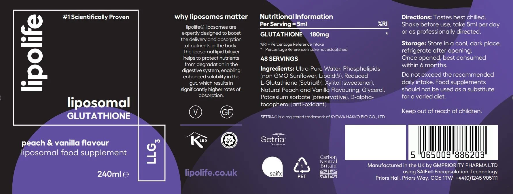 glutathione liposomal uk Rho Nutrition Liposomal Glutathione main image 0