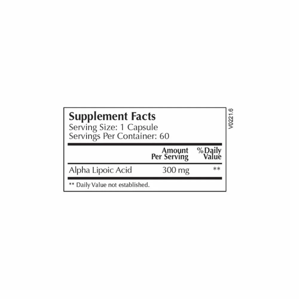 Lipoic Acid 300mg - ingredients | Moss Nutrition.webp