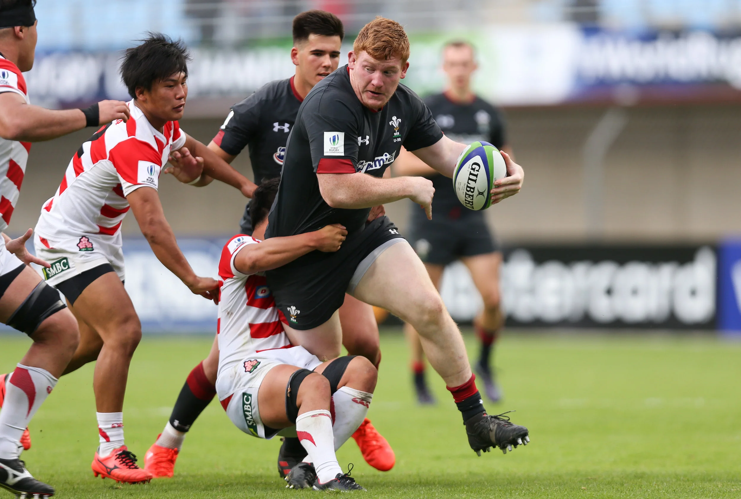 Rhys Carre playing for Wales against Japan in the World Rugby U20 Championship