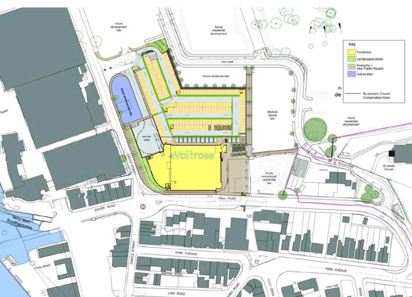 East Cowes retail development and public square