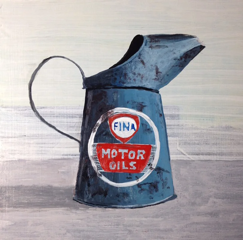Joshua Huyser Motor Oil Can , 2014 acrylic on panel 30.5x28.5cm