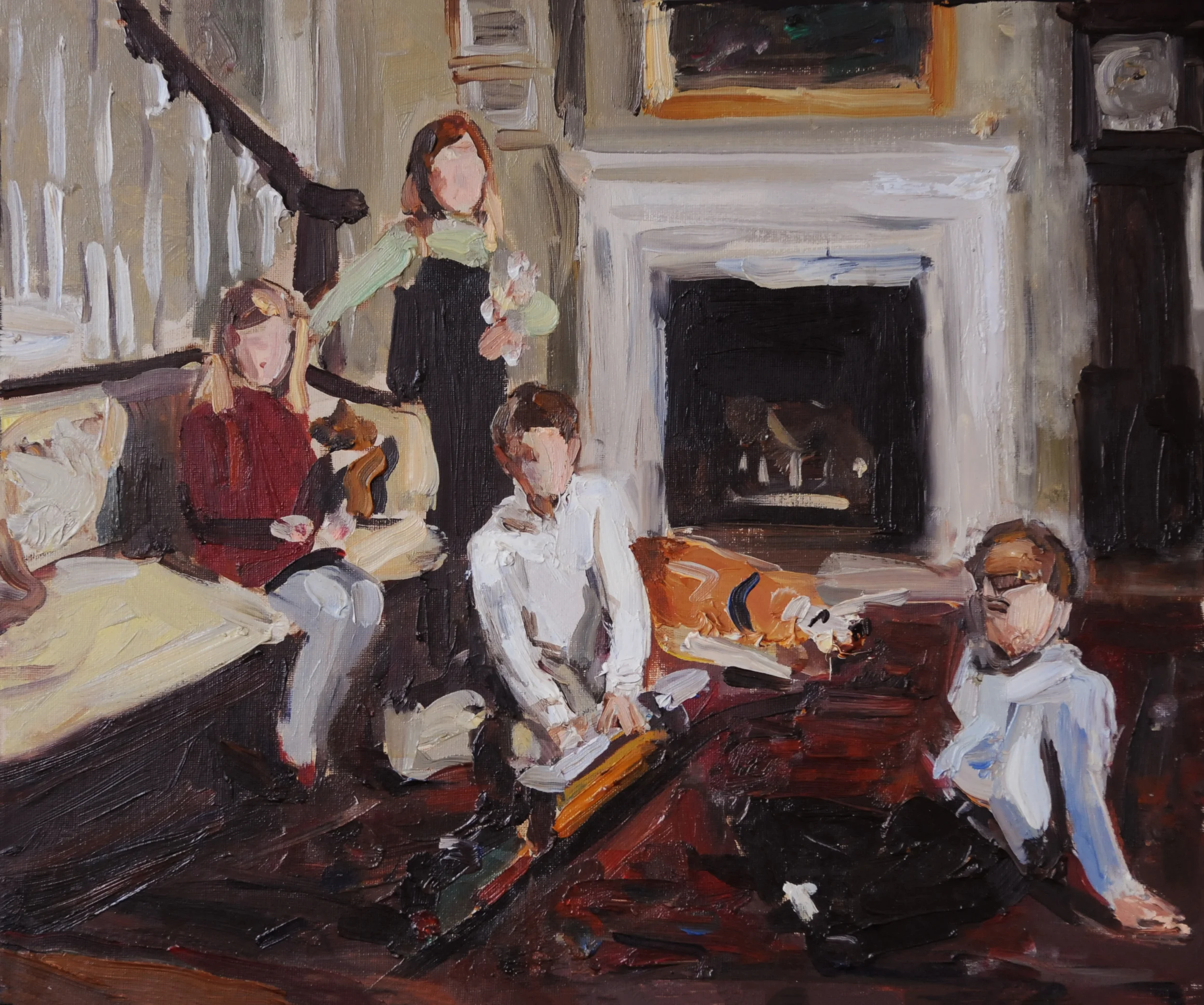 Sergei Pavlenko study of family oil on canvas 42x50cm