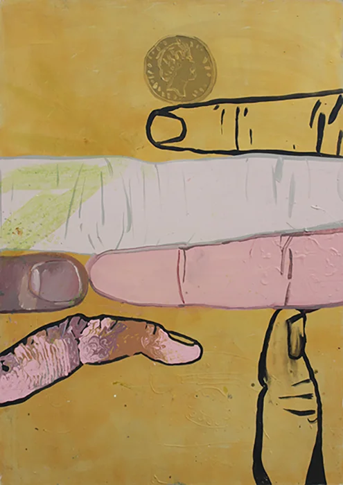 Adam Hennessey Finger Painting , 2015 acrylic on board 120x85cm