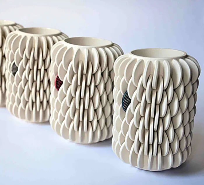 Ruth Harrison Vases from 'Odd One Out Collection' ceramic 14hx10cmø presented in association with Designersblock