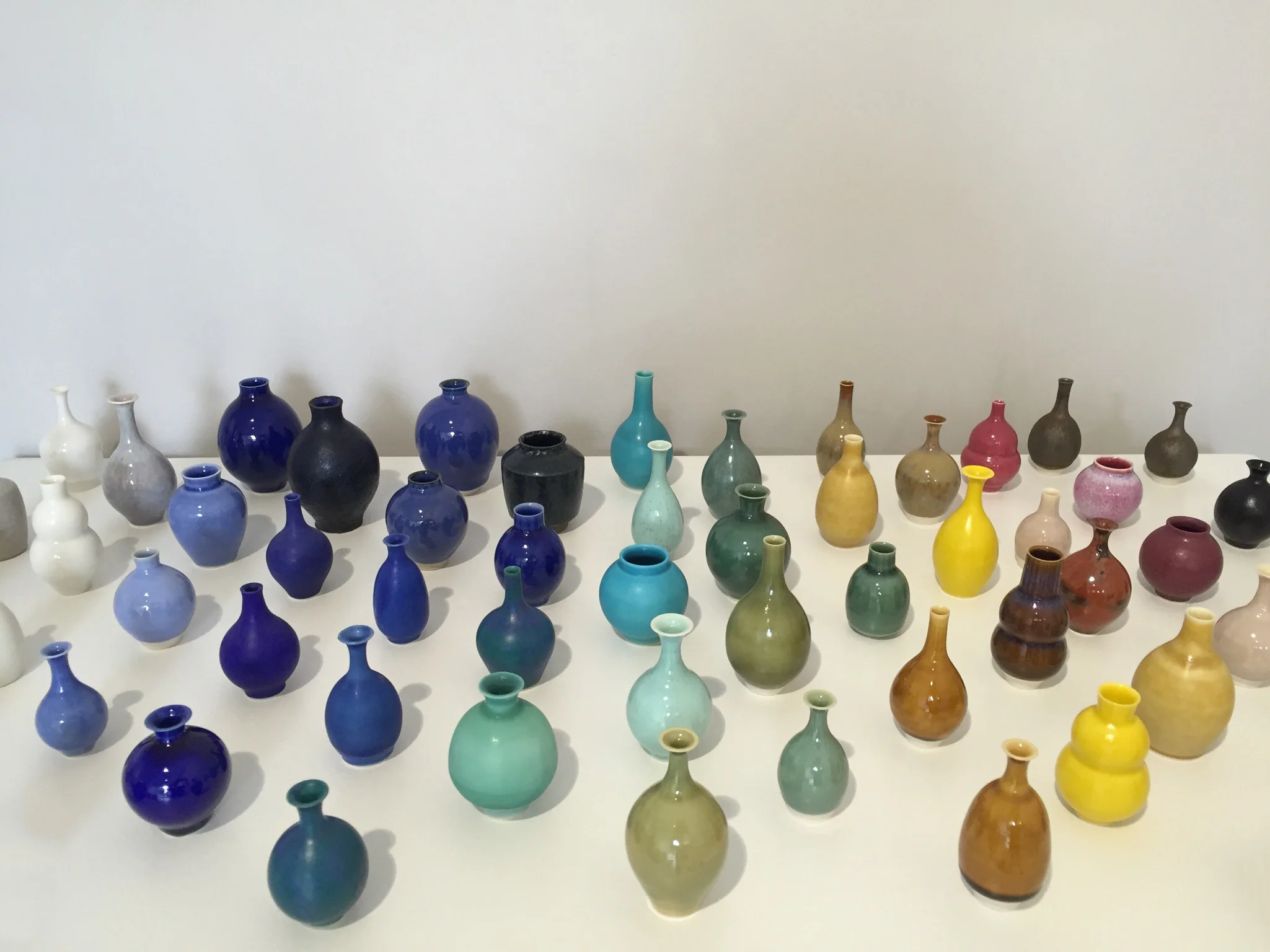 Yuta Segawa small & medium pots 2016 glazed ceramics installation view