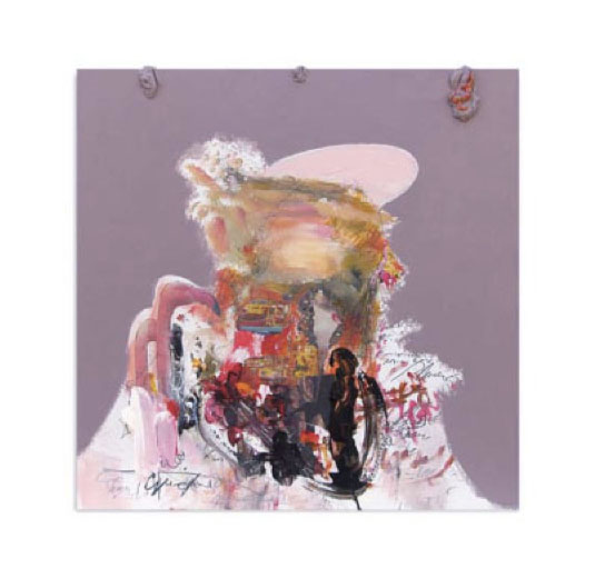 David Kim Whittaker Rimmel In Sunset, 2009 oil, acrylic, china marker & collage on panel 30x30cm