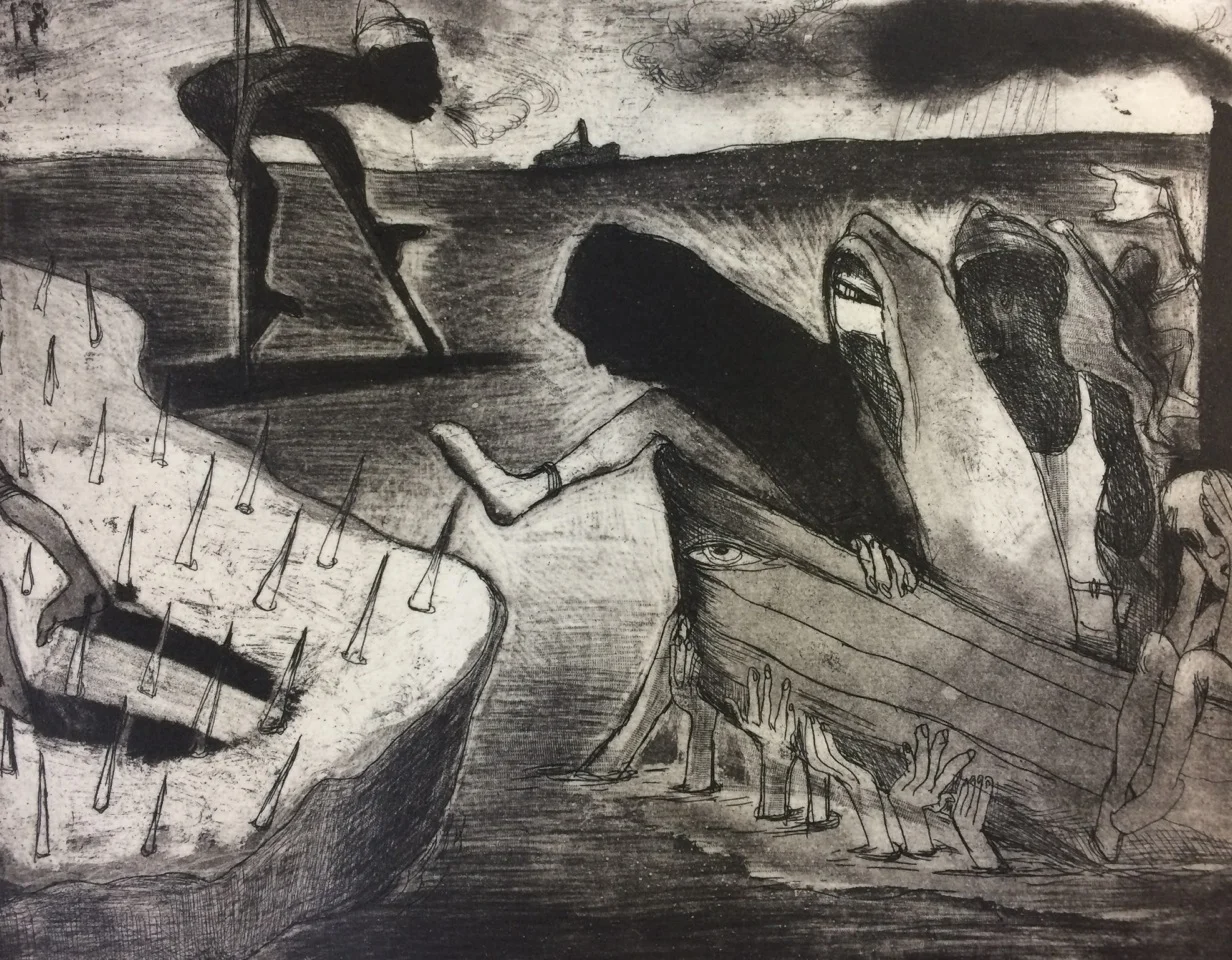 Marcelle Hanselaar The Crying Game 2, 2017 etching/aquatint 25x30cm edition of 30