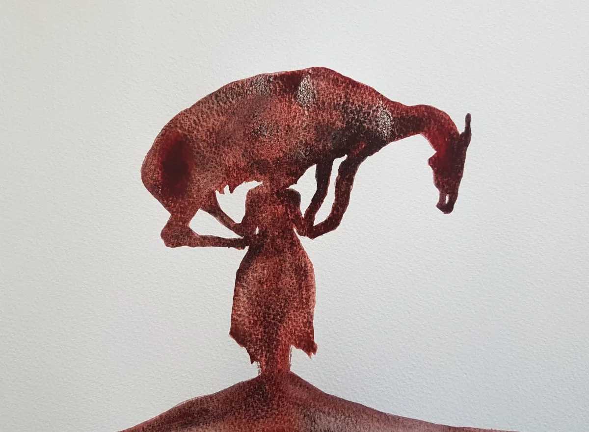 Kate Walters Horse Island Woman Shetland , 2017 watercolour on paper
