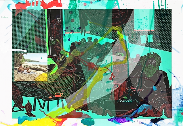 Daniel Arango The Louvre #14 , 2017 acrylic and inkjet on canvas 96.5 x 71 cm