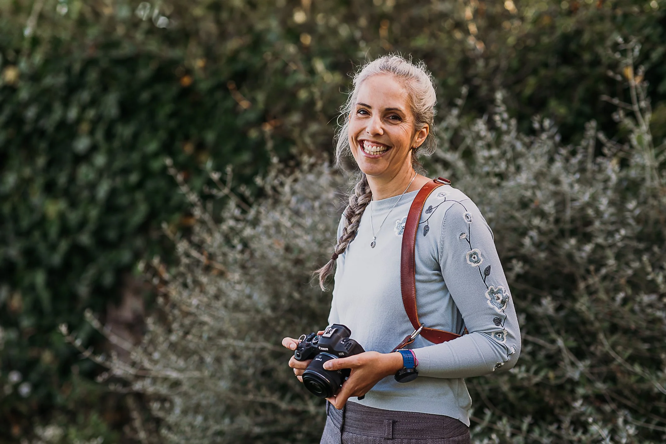 Jayne Nottage Kent Photographer Smiling holding camera