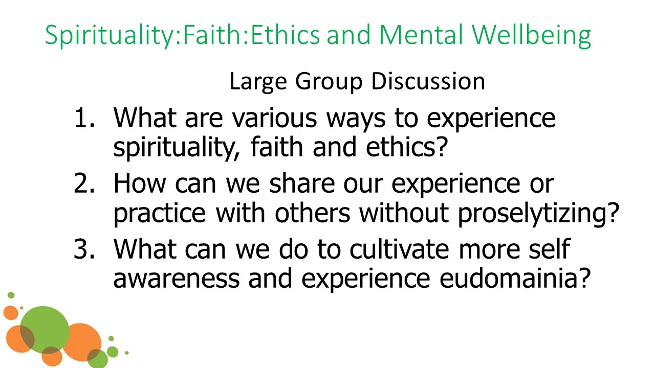 And then together, we are asked to consider these questions as a large group.