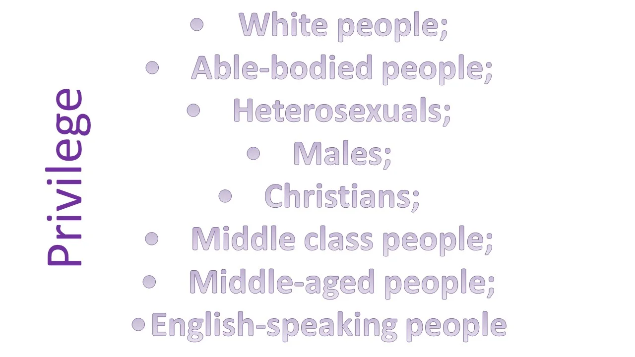 In the United States, privilege is granted to people who have membership in one or more of these social identity groups.