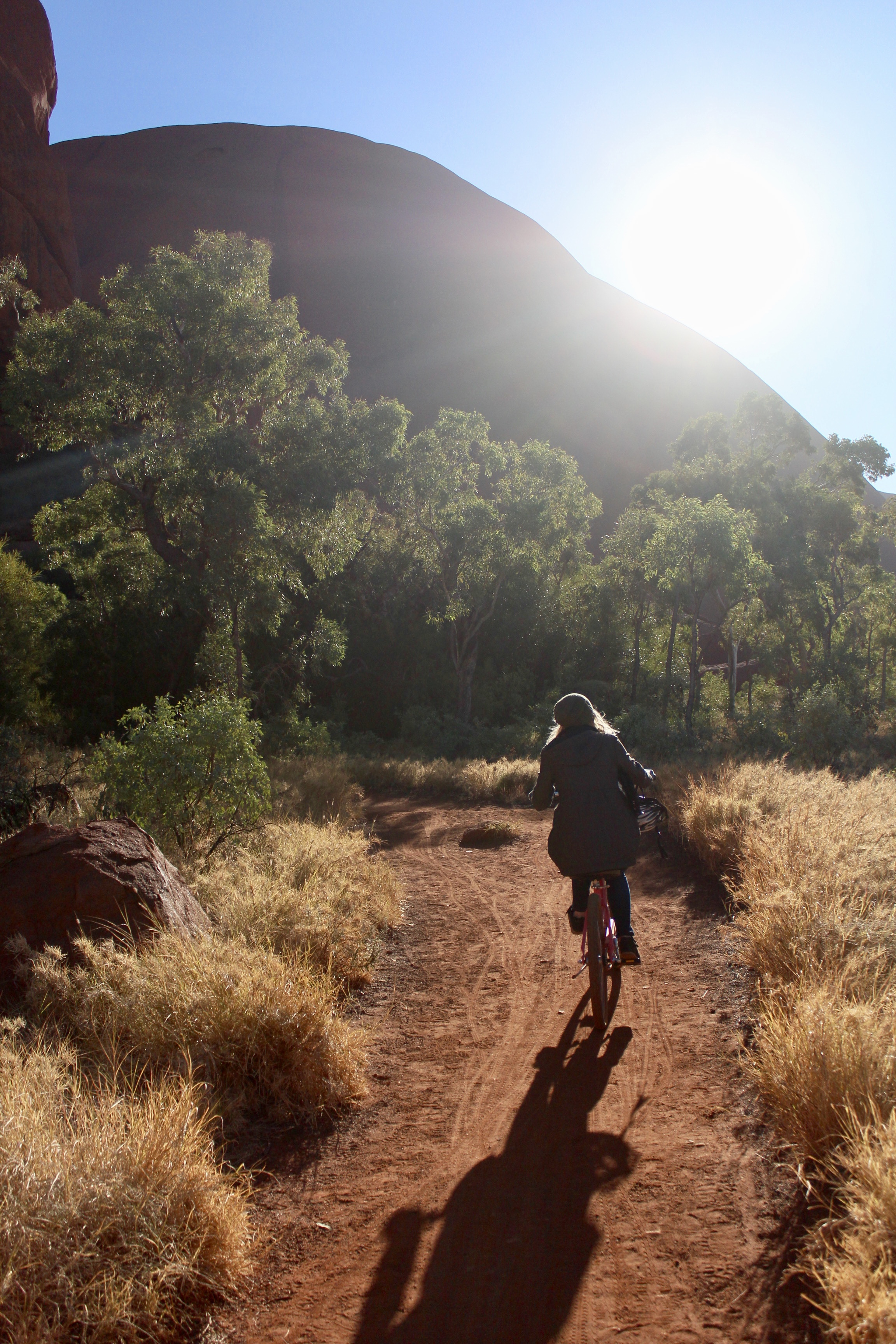 Riding bikes around Uluru