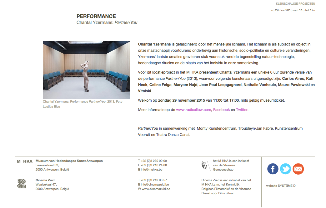 Partner/You performance at Muhka