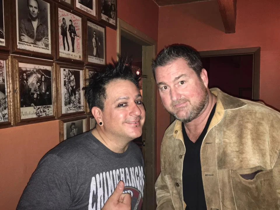 Aurora Spine CEO and PFCS friend, Trent Northcutt, with Berlin's drummer, Chris Olivas, before the concert.