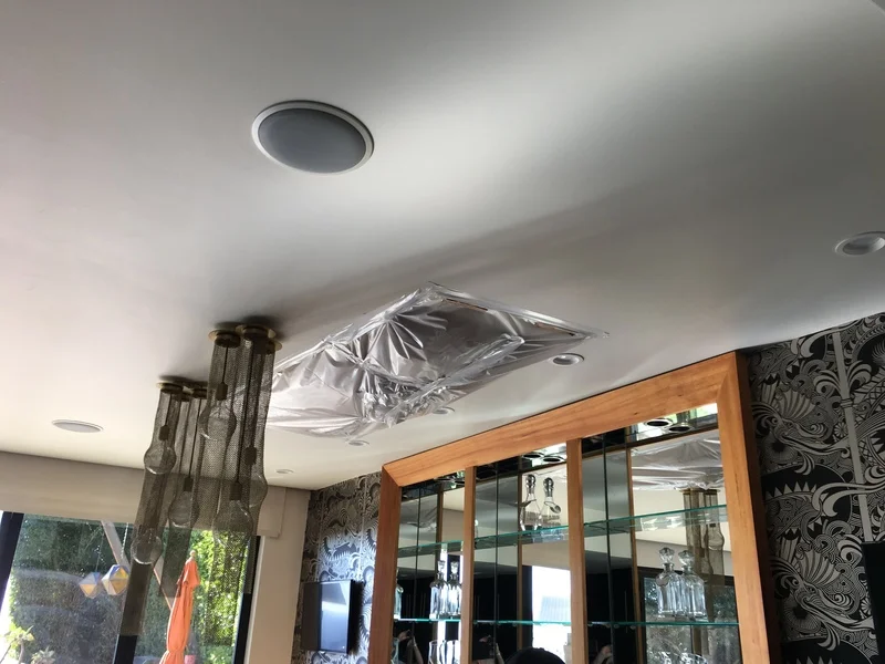 Bar Area with Ceiling Leak from Roof