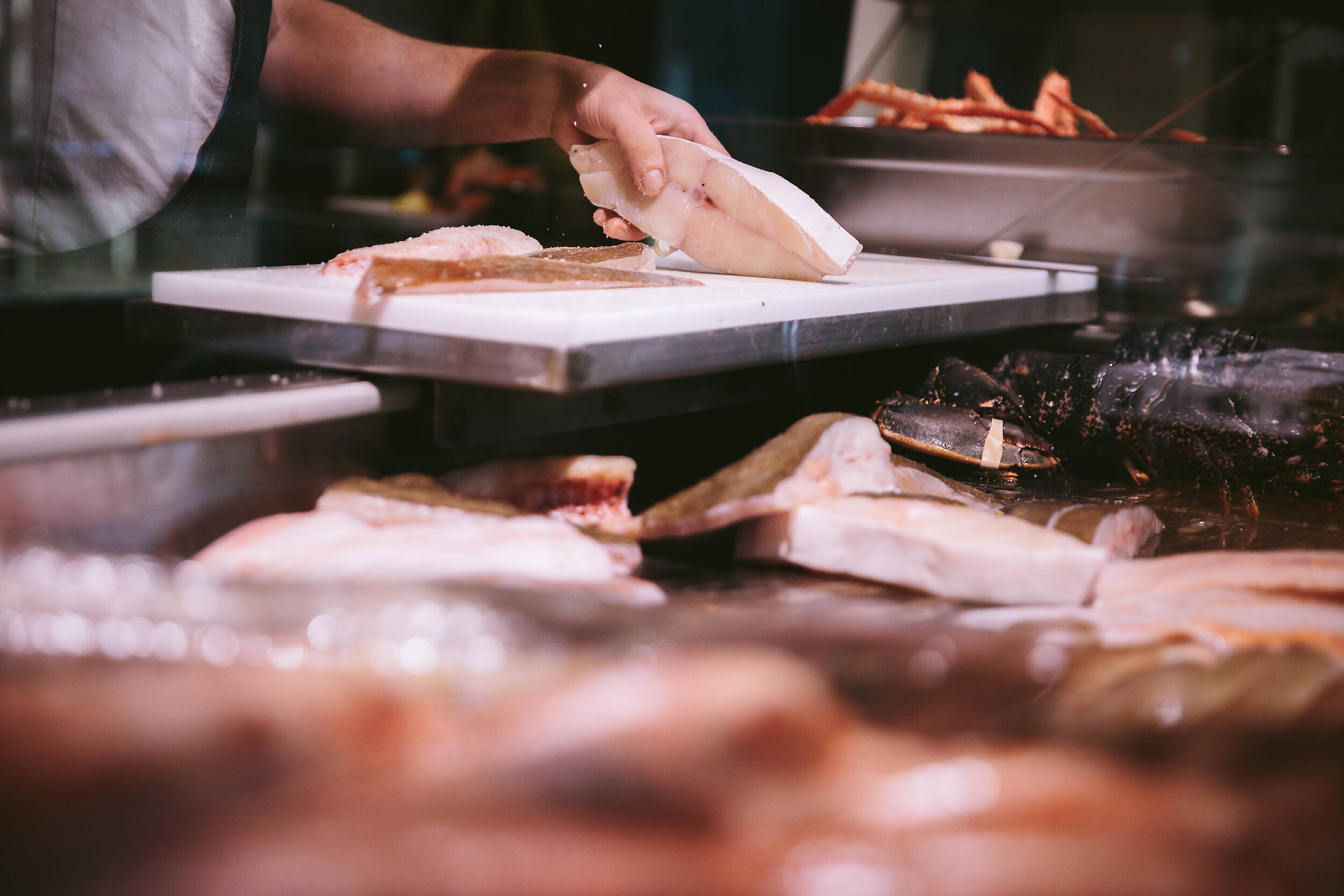  With an open kitchen behind our fish counter, we will be showcasing various cooking techniques of different seafoods served up as tasting plates, talking you through them as we cook.  