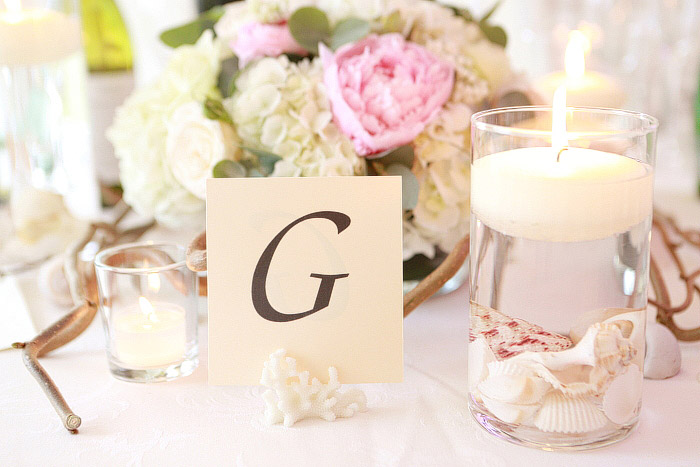 beach inspired wedding details