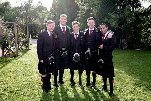 Ushers in kilts Scottish wedding