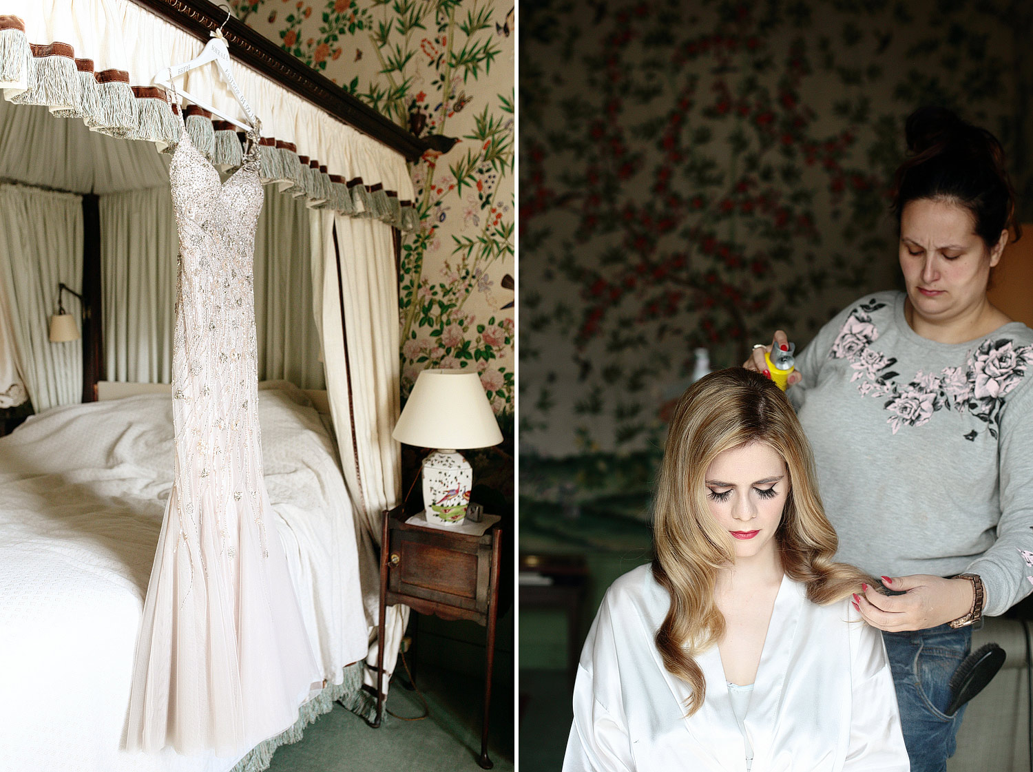 Eastnor Castle wedding bride getting ready