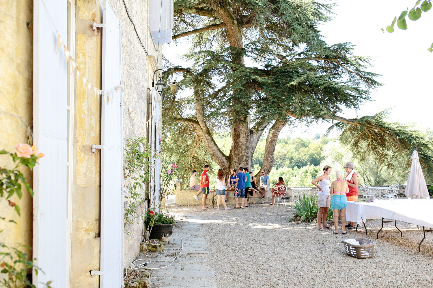 wedding preparations at chateau lagorce in bordeaux