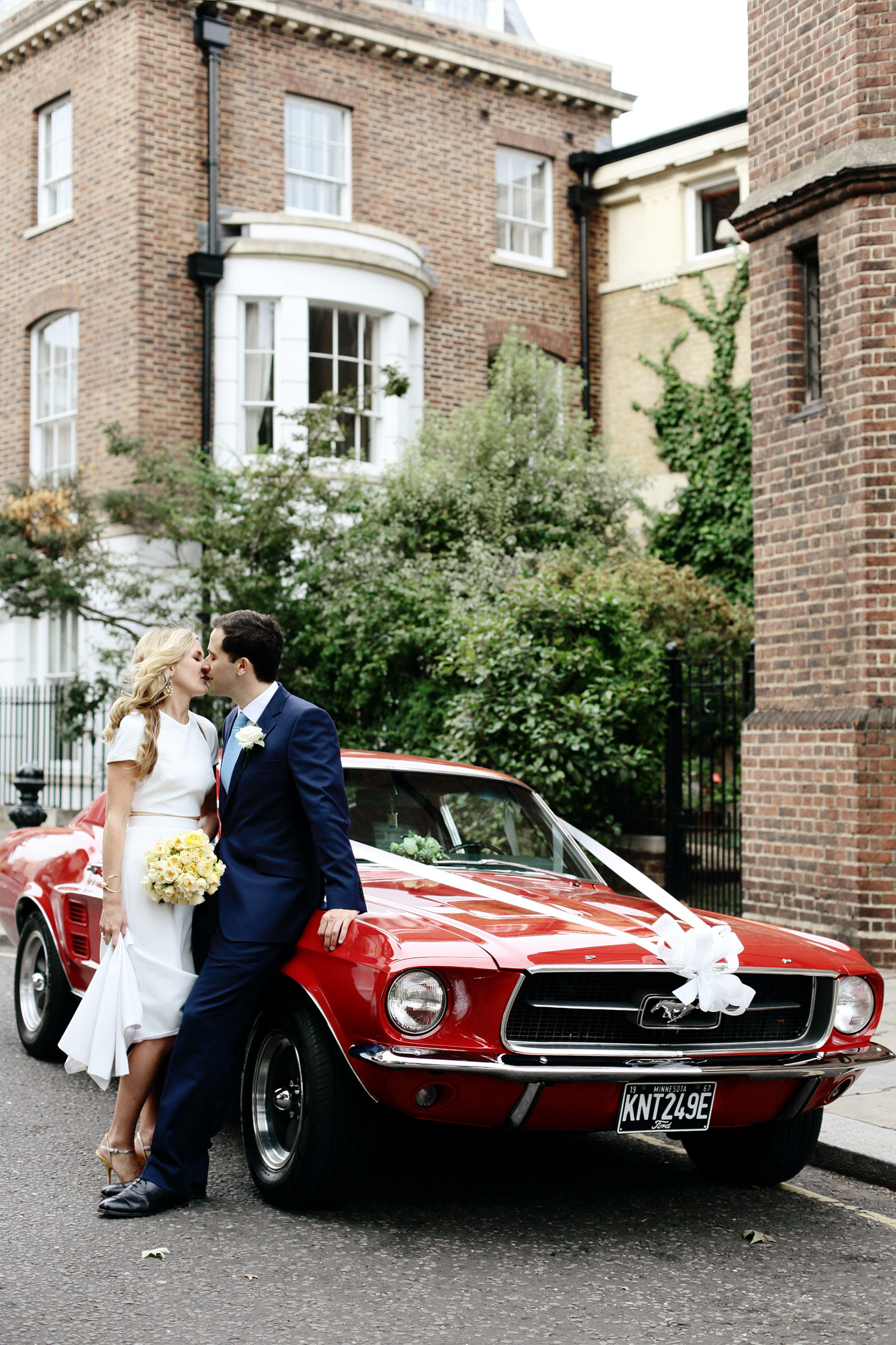 retro mustang wedding car london photo