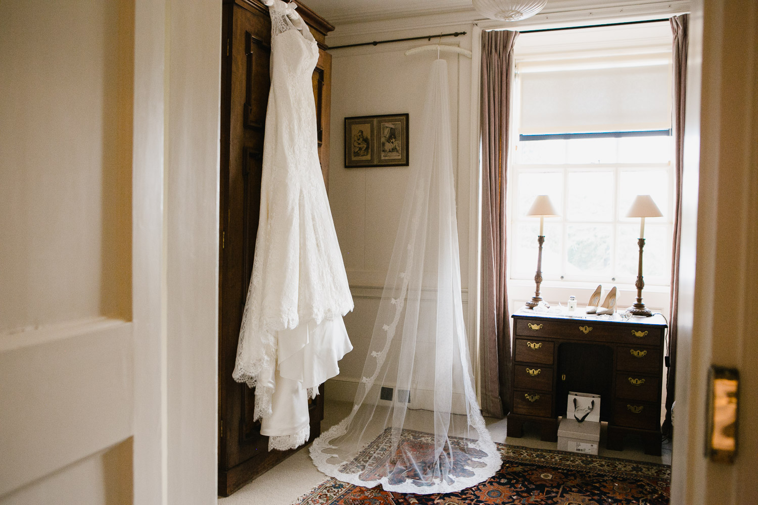 bride's dress in Dumfries House