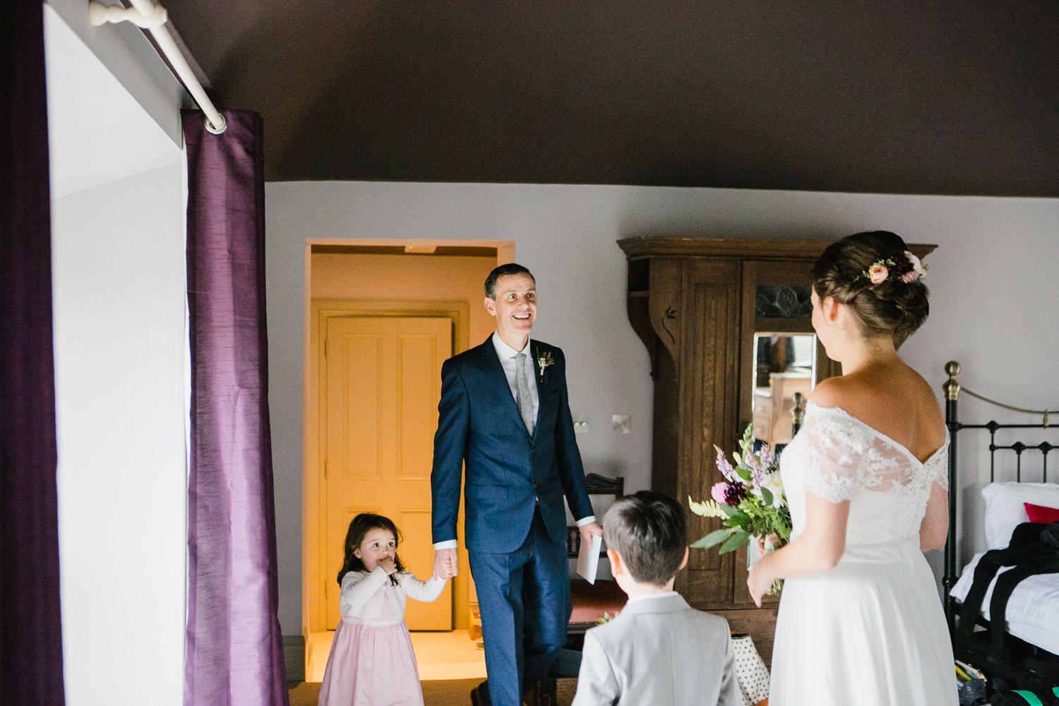 Bride And Groom First Look In Dunowen House In Cork
