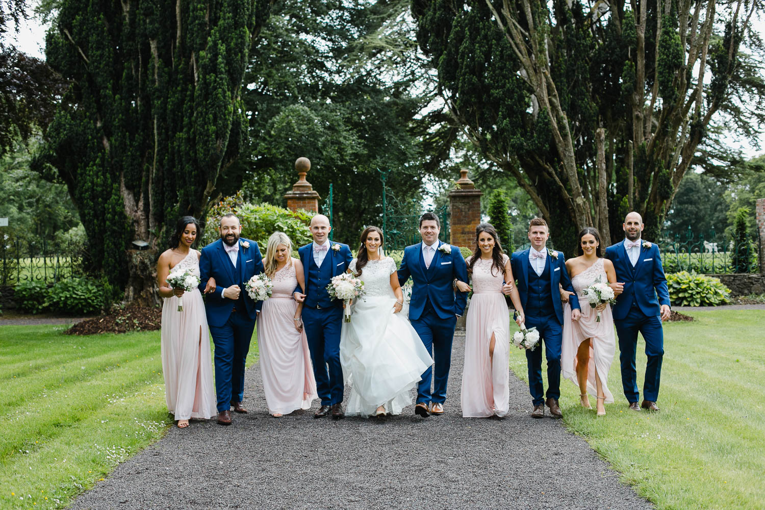 Bridal Party Photo In Walled Garden At Tankardstown House