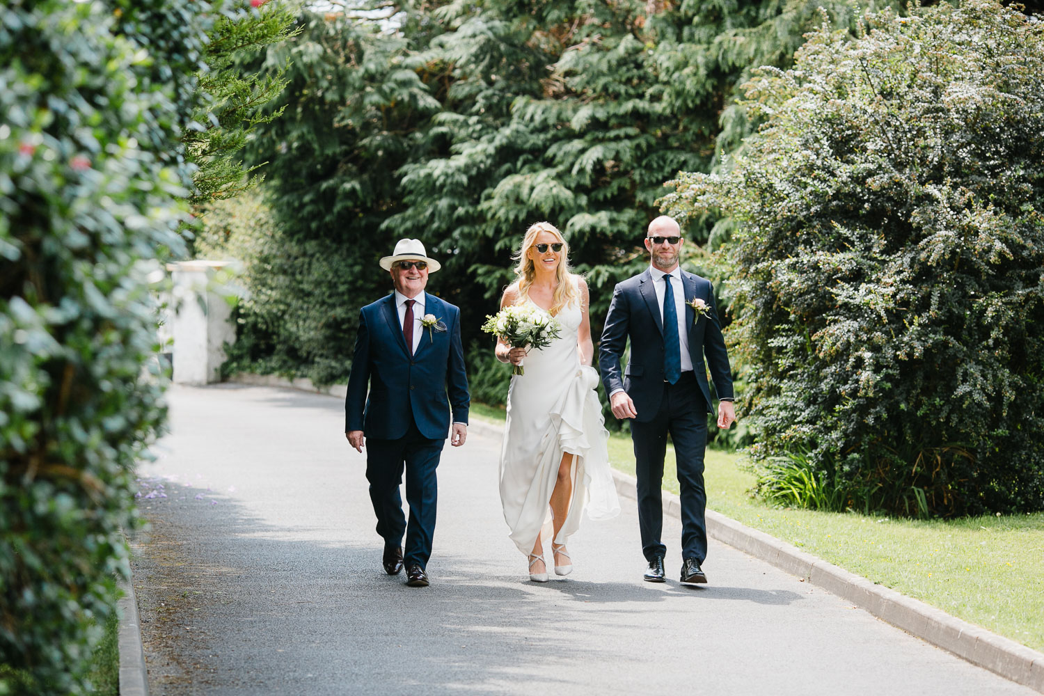 Bride Walking To Church Photo